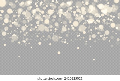 Dust sparks and stars shine with a special light. Christmas light effect. Glittering particles of magic dust.Vector sparkles on a transparent background.