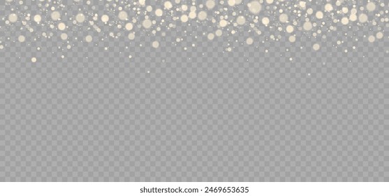 Dust sparks and stars shine with a special light. Christmas light effect. Glittering particles of magic dust.Vector sparkles on a transparent background.