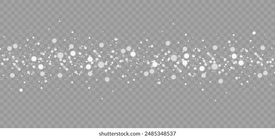 Dust sparks and stars shine with a special light. Christmas light effect. Glittering particles of magic dust.Vector sparkles on a transparent background.