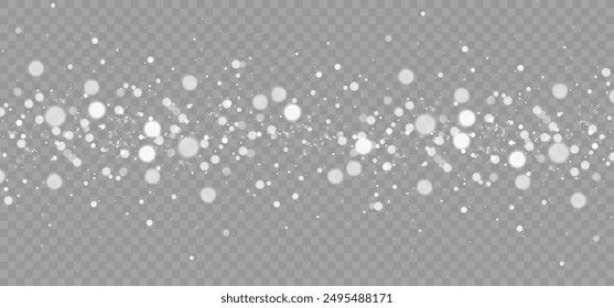 Dust sparks and stars shine with a special light. Christmas light effect. Glittering particles of magic dust.Vector sparkles on a transparent background.