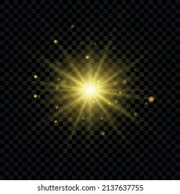 The dust sparks and white stars shine with special light. Sparkling magical dust particles. Magic christmas concept. Vector starry cloud with dust on a transparent background.