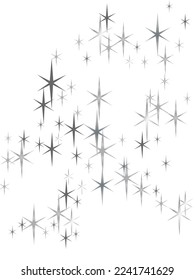 The dust sparks and white stars shine with special light. White holiday texture.  Christmas light effect.