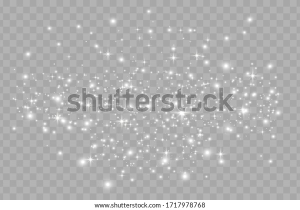 The dust sparks and\
white stars shine with special light. Vector sparkles on a\
transparent background. Christmas light effect. Sparkling magical\
dust particles.