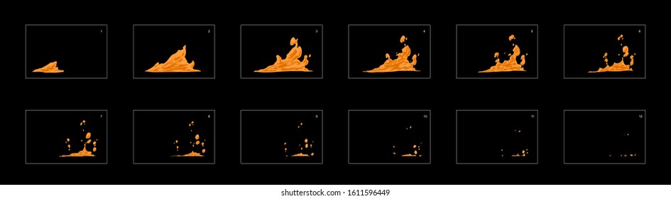 Dust splash effect. dust effect sprite sheet for cartoon, animation, mobile games or motion graphic.
