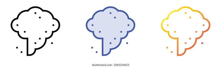dust storm icon. Linear, Blue Fill and Gradient Style Design Isolated On White Background