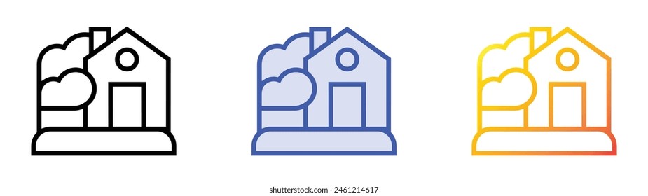 dust storm icon. Linear, Blue Fill and Gradient Style Design Isolated On White Background
