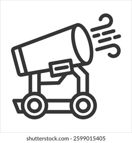 Dust Suppression Outline Icon Vector Illustration