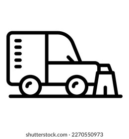 Dust sweeper icon outline vector. Street truck. Machine municipal