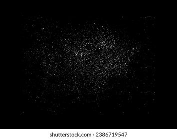 Dust texture isolated on a black background. Vector illustration of a littered background. The backdrop of wear and tear