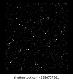 Dust texture isolated on a black background. Vector illustration of a littered background. The backdrop of wear and tear