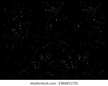 Dust texture isolated on a black background. Vector illustration of a littered background. The backdrop of wear and tear