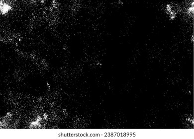 Dust texture isolated on a black background. Vector illustration of a littered background. The backdrop of wear and tear