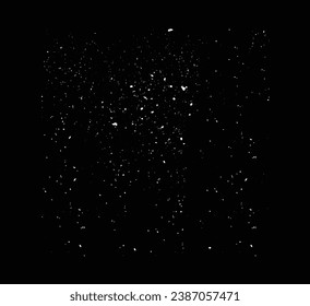 Dust texture isolated on a black background. Vector illustration of a littered background. The backdrop of wear and tear