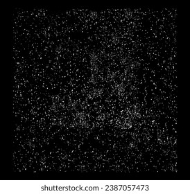 Dust texture isolated on a black background. Vector illustration of a littered background. The backdrop of wear and tear