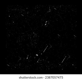 Dust texture isolated on a black background. Vector illustration of a littered background. The backdrop of wear and tear