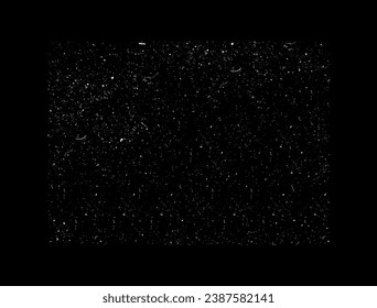 Dust texture isolated on a black background. Vector illustration of a littered background. The backdrop of wear and tear