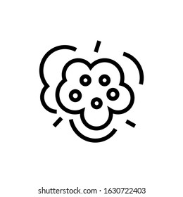 Dust vector icon  in linear, outline style isolated on white background