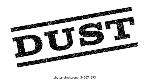 Dust watermark stamp. Text caption between parallel lines with grunge design style. Rubber seal stamp with dirty texture. Vector black color ink imprint on a white background.