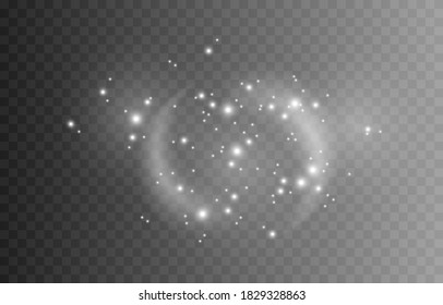 Dust. White dust png. Light, flash. PNG. Vector illustration. The background.