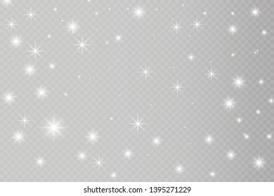 Dust White. White Sparks And Golden Stars Shine With Special Light. Vector Sparkles On A Transparent Background. Christmas Abstract Pattern. Sparkling Magical Dust Particles.