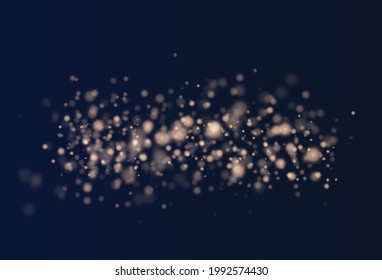 The dust is yellow. yellow sparks and golden stars shine with special light. Vector sparkles on a transparent background. Christmas light effect. Sparkling magical dust particles.