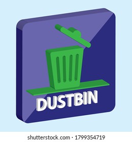 
dustbin 3D vintage vector _Label is the graphic arts,refers to pre-made images used to illustrate any medium. 