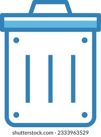 Dustbin Blue Icon - Single Icon, Vector