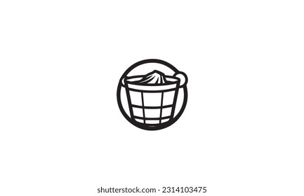 Dustbin bucket vector logo design