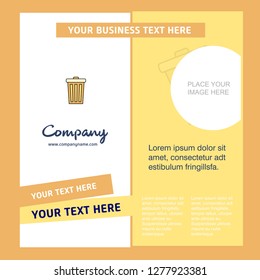 Dustbin Company Brochure Template. Vector Busienss Template
