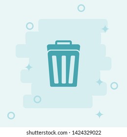 Dustbin or Delete Icon. Simple icon, blue colored icon illustration. 