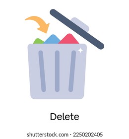 Dustbin is denoting the concept of delta flat icon 