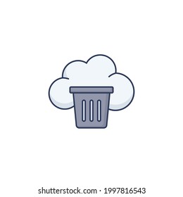 dustbin Flat Icon Isolated On White Background 