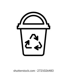 Cubo de basura, ícono de basura, Vector de línea