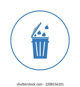 Dustbin garbage trash bin icon | Circle version icon |