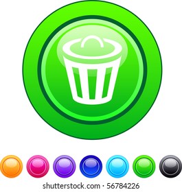Dustbin glossy circle web buttons.