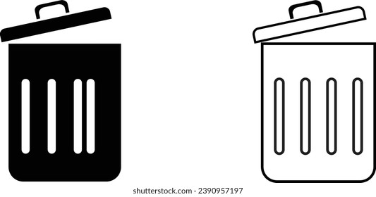 Icono Dustbin fondo blanco y negro