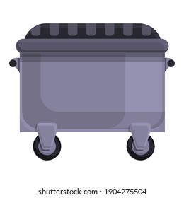 Icono de Dustbin. Caricatura del icono del vector del basurero para el diseño web aislado en fondo blanco