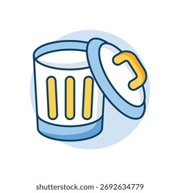 Icono de cubo de basura limpio y Ilustración vectorial moderna