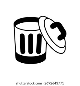 Ícone de lixeira limpo e ilustração vetorial moderna