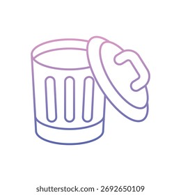 Icono de cubo de basura limpio y Ilustración vectorial moderna