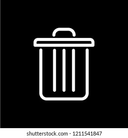 Dustbin icon. Container recycling of garbage sign isolated. Flat icon bin on gray background. Flat image Trash can. Layers grouped for easy editing illustration. EPS 10, Premium