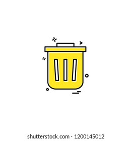Dustbin icon design vector 