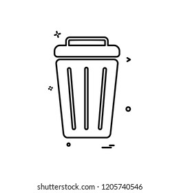 Dustbin icon design vector