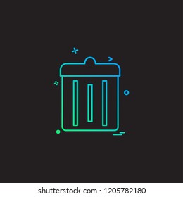 Dustbin icon design vector