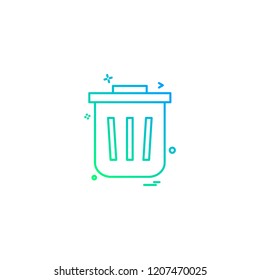 Dustbin icon design vector 