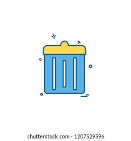 Dustbin icon design vector
