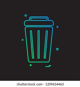 Dustbin icon design vector