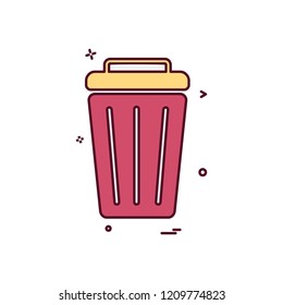 Dustbin icon design vector