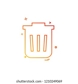 Dustbin icon design vector