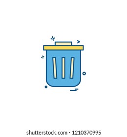 Dustbin icon design vector 